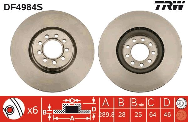 Bremsscheibe TRW DF4984S