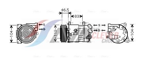 Kompressor, Klimaanlage AVA QUALITY COOLING PEK326