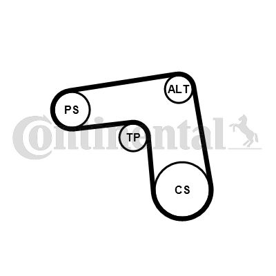 Keilrippenriemensatz CONTINENTAL CTAM 7PK1076K1