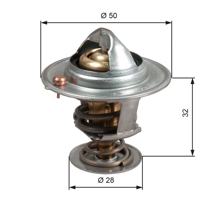 Thermostat, Kühlmittel GATES th50588g1