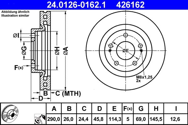 Bremsscheibe ATE 24.0126-0162.1