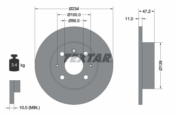 Bremsscheibe TEXTAR 92077000