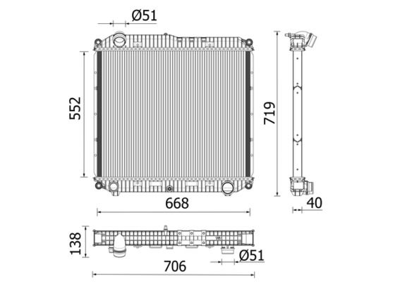 Kühler, Motorkühlung MAHLE CR2608000P