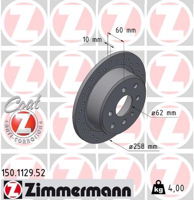 Bremsscheibe ZIMMERMANN 150.1129.52