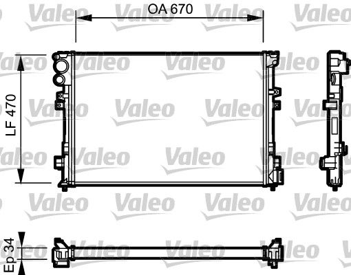 Kühler, Motorkühlung VALEO 731168