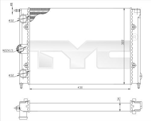 Kühler, Motorkühlung TYC 737-0050