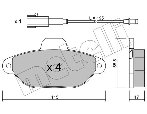Bremsbelagsatz, Scheibenbremse METELLI 22-0159-2