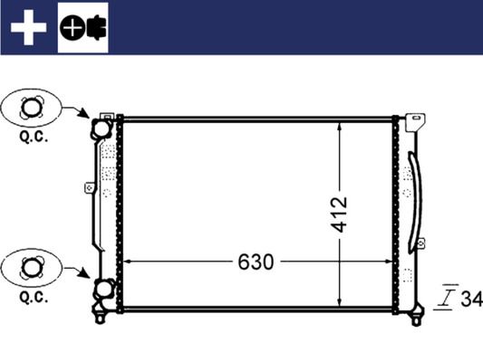 Kühler, Motorkühlung MAHLE CR1423000S
