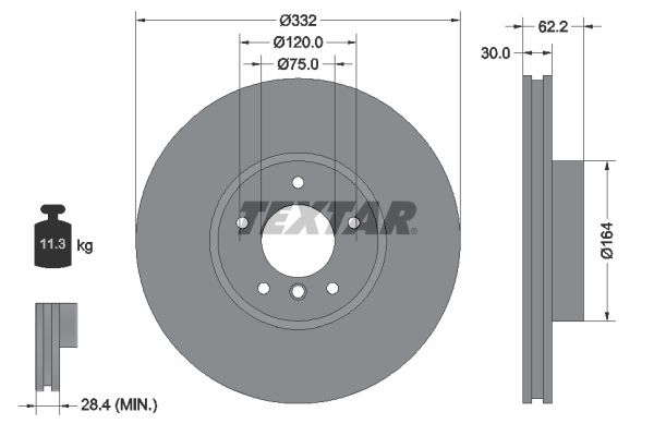 Bremsscheibe TEXTAR 92160805