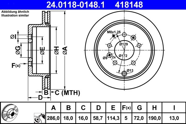 Bremsscheibe ATE 24.0118-0148.1