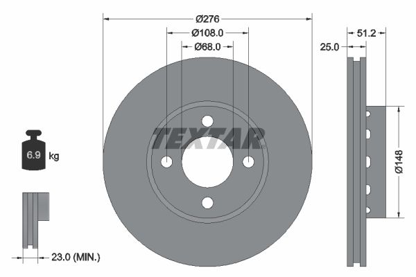 Bremsscheibe TEXTAR 92067200