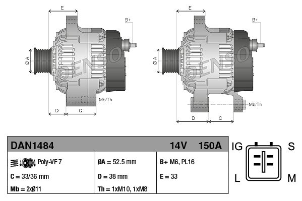 Generator DENSO DAN1484