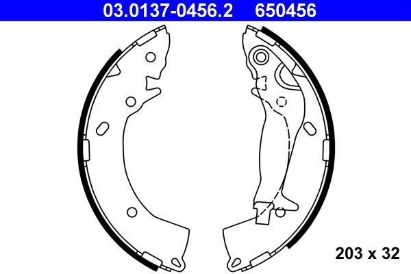 Bremsbackensatz ATE 03.0137-0456.2