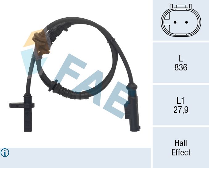 Sensor, Raddrehzahl FAE 78266