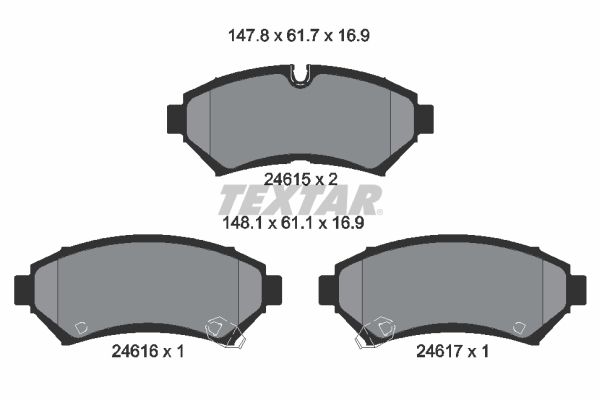 Bremsbelagsatz, Scheibenbremse TEXTAR 2461501
