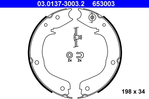 Bremsbackensatz, Feststellbremse ATE 03.0137-3003.2