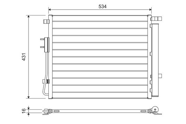Kondensator, Klimaanlage VALEO 814459