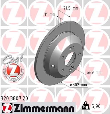 Bremsscheibe ZIMMERMANN 320.3807.20
