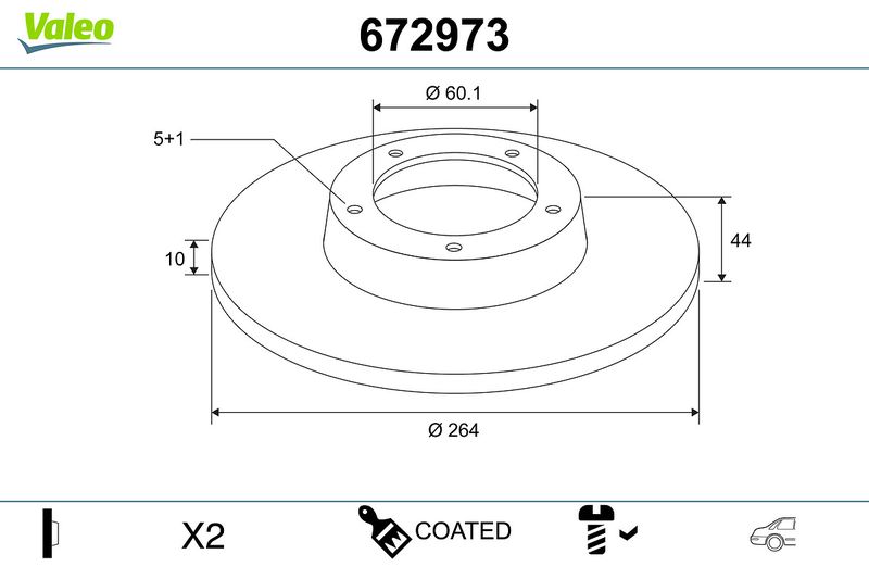 Bremsscheibe VALEO 672973