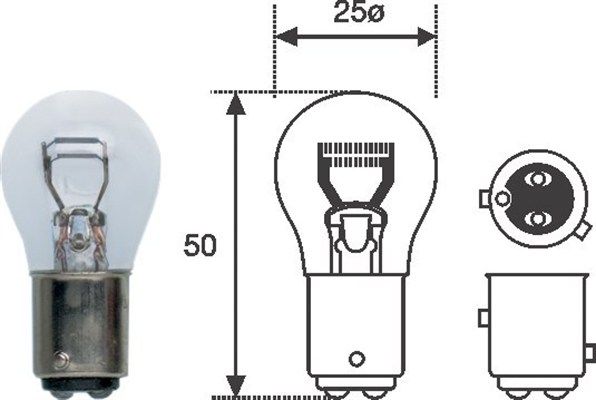 Glühlampe, Bremsleuchte MAGNETI MARELLI 008529100000