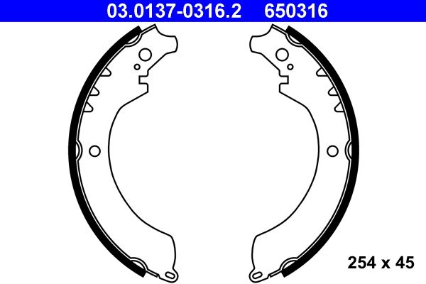 Bremsbackensatz ATE 03.0137-0316.2