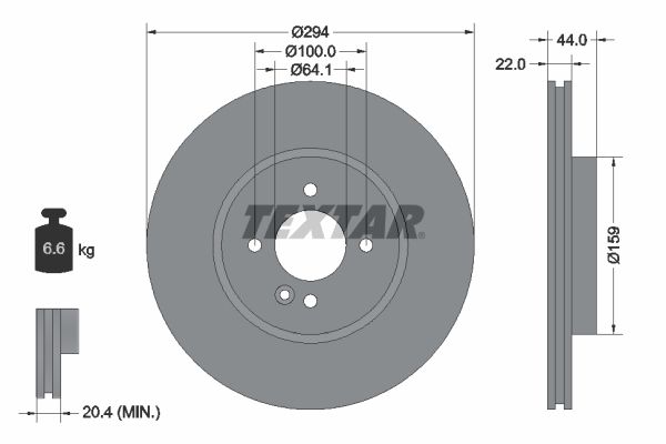 Bremsscheibe TEXTAR 92183505