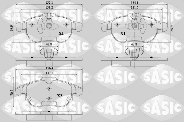 Bremsbelagsatz, Scheibenbremse SASIC 6216095