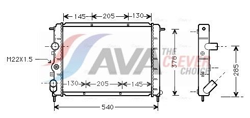 Kühler, Motorkühlung AVA QUALITY COOLING RT2258