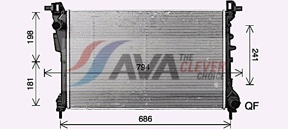 Kühler, Motorkühlung AVA QUALITY COOLING FT2469
