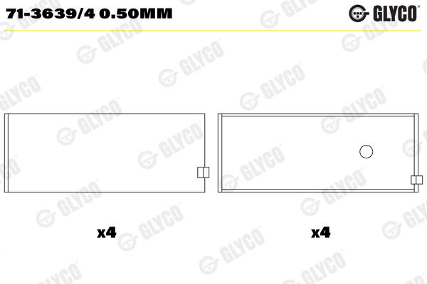Pleuellager GLYCO 71-3639/40.50MM