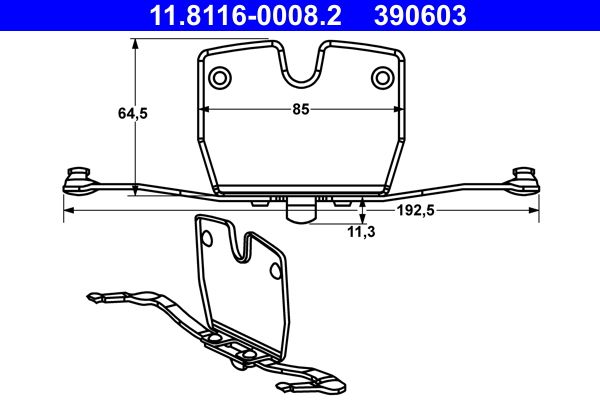 Feder, Bremssattel ATE 11.8116-0008.2