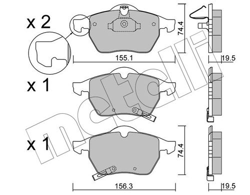 Bremsbelagsatz, Scheibenbremse METELLI 22-0118-1