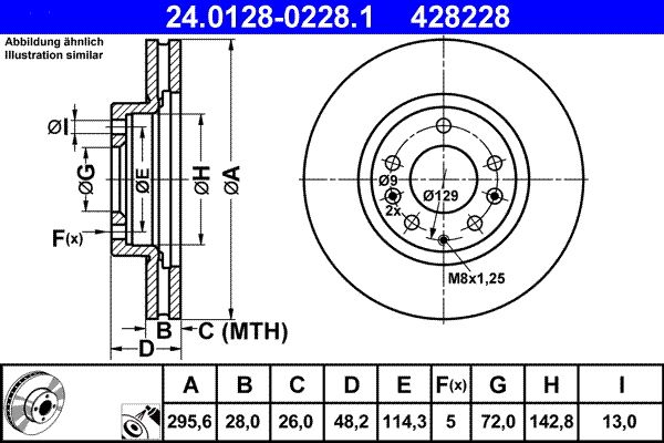Bremsscheibe ATE 24.0128-0228.1