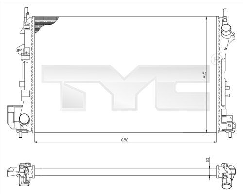 Kühler, Motorkühlung TYC 725-0009