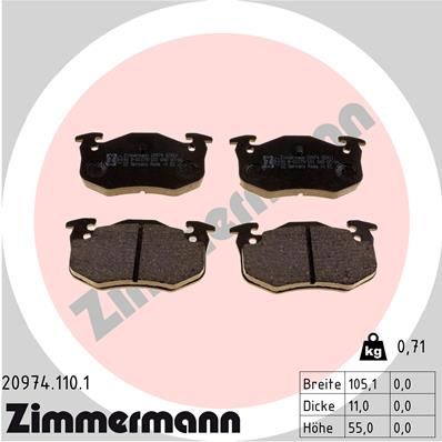 Bremsbelagsatz Bremsbeläge ZIMMERMANN 20974.110.1