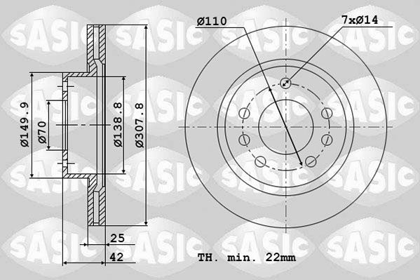 Bremsscheibe SASIC 6106017