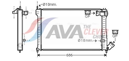 Kühler, Motorkühlung AVA QUALITY COOLING CN2101
