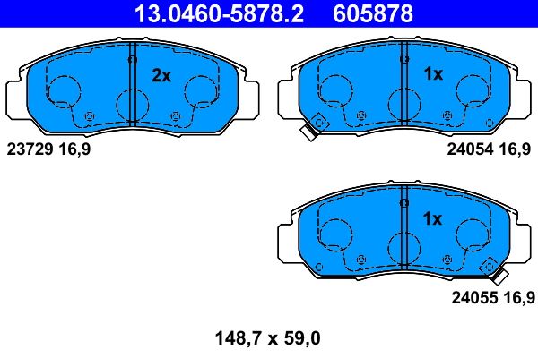 Bremsbelagsatz, Scheibenbremse ATE 13.0460-5878.2