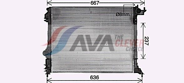 Kühler, Motorkühlung AVA QUALITY COOLING RT2645
