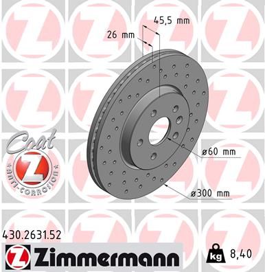 Bremsscheibe ZIMMERMANN 430.2631.52