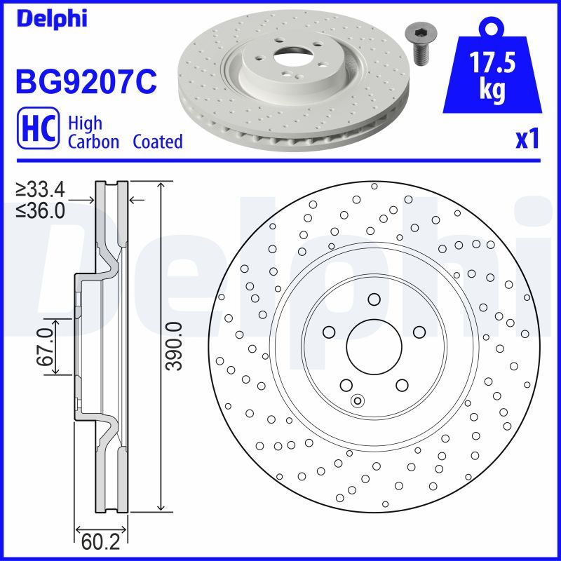 Bremsscheibe DELPHI BG9207C