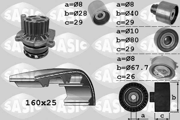 Wasserpumpe + Zahnriemensatz SASIC 3906077