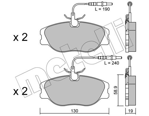 Bremsbelagsatz, Scheibenbremse METELLI 22-0072-3