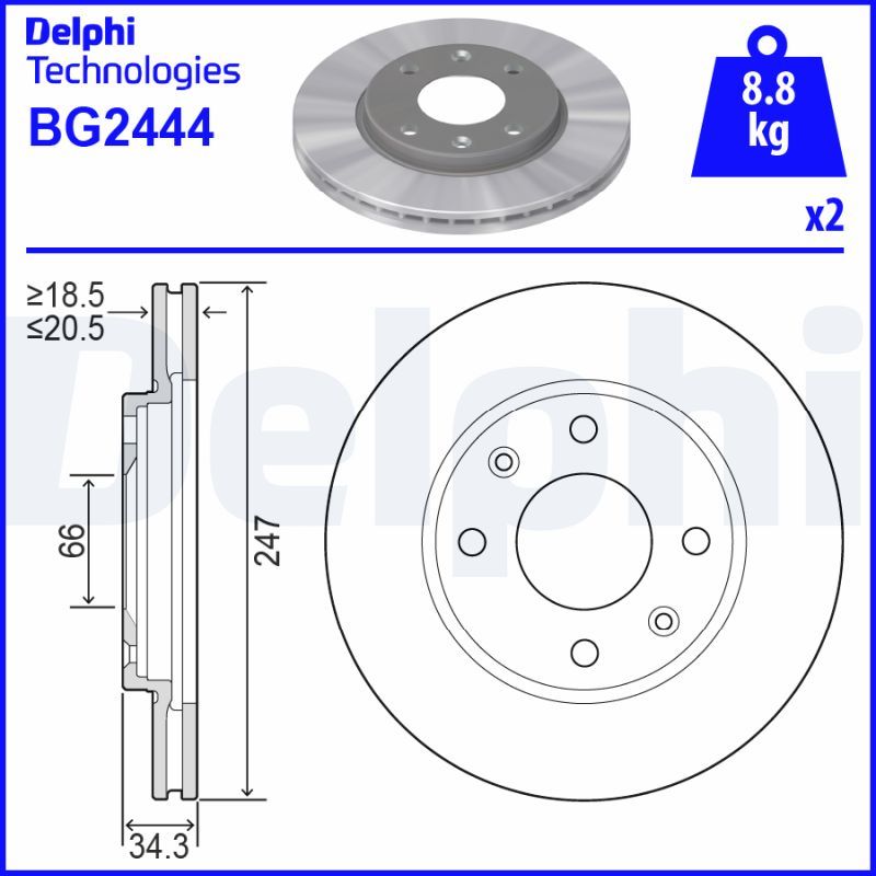 Bremsscheibe DELPHI BG2444
