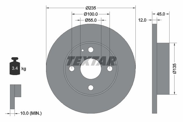 Bremsscheibe TEXTAR 92066600