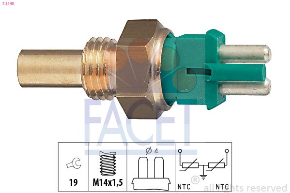 Sensor, Kühlmitteltemperatur FACET 7.3140