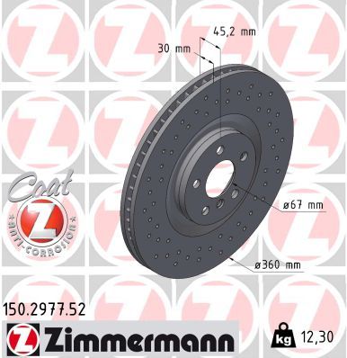 Bremsscheibe ZIMMERMANN 150.2977.52
