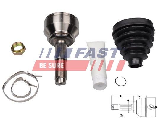 Gelenksatz, Antriebswelle FAST FT25080K