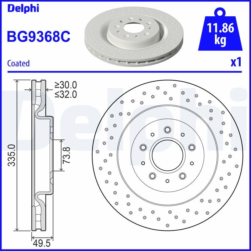 Bremsscheibe DELPHI BG9368C