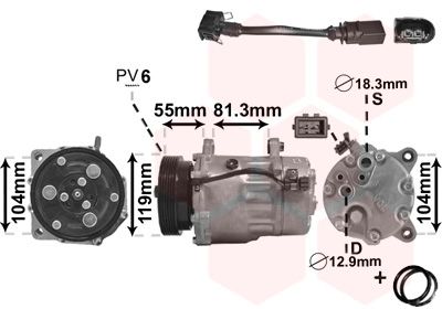Kompressor, Klimaanlage VAN WEZEL 0300K003